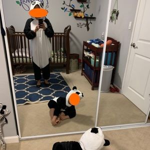 Family set of panda costumes (worn 1x for photos)!